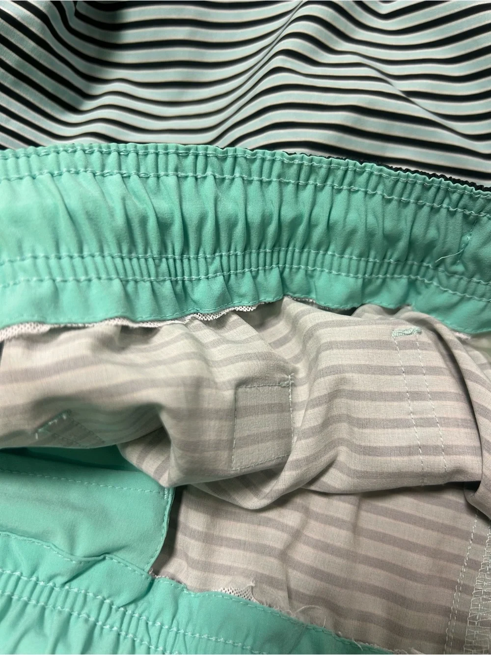 Bonobos Blue White Striped Mesh Lined Swim Trunks Men's Size XL